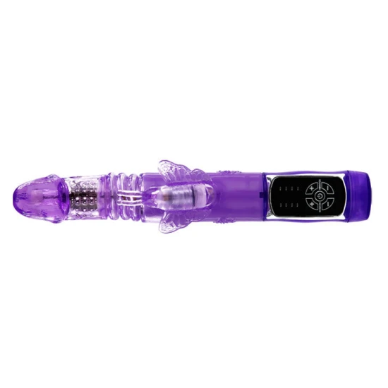 Vibrator Rabbit Butterfly Prince din silicon și TPE, roșu
