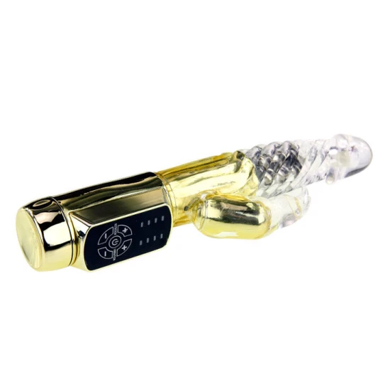 Vibrator Rabbit Gold Prince din silicon și TPE, auriu