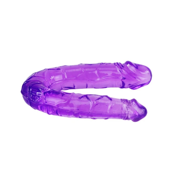 DILDO DUBLĂ - Tip Produs Model, Liliac - Jelly flexibil