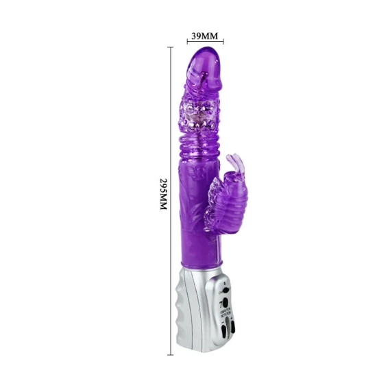 Vibrator rotativ și oscilant din TPR, roz, 29.5 cm