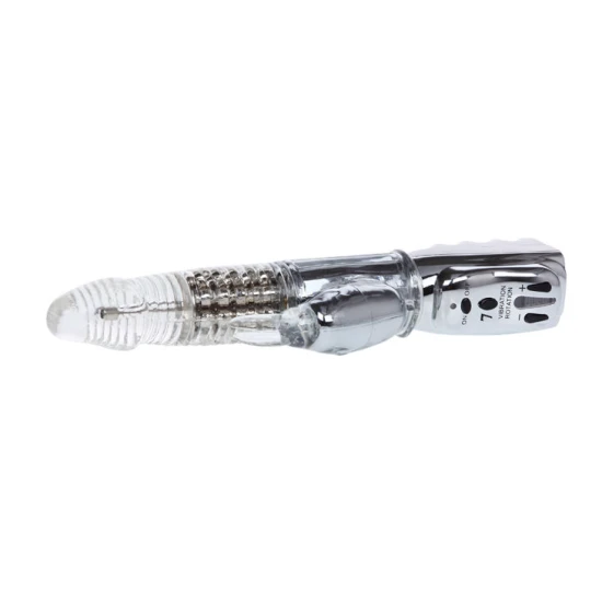 Vibrator rotativ cu biluțe metalice din TPR, 26.5 cm