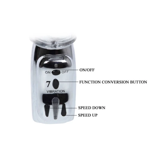 Vibrator rotativ cu biluțe metalice din TPR, 26.5 cm