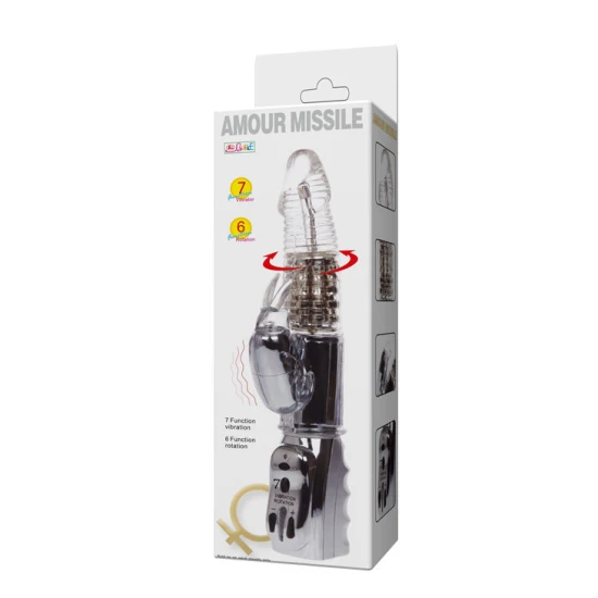 Vibrator rotativ cu biluțe metalice din TPR, 26.5 cm