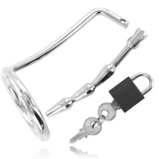 Inel Testicular Metalic - Cu Dop Uretral, Metal, Mărime Unică