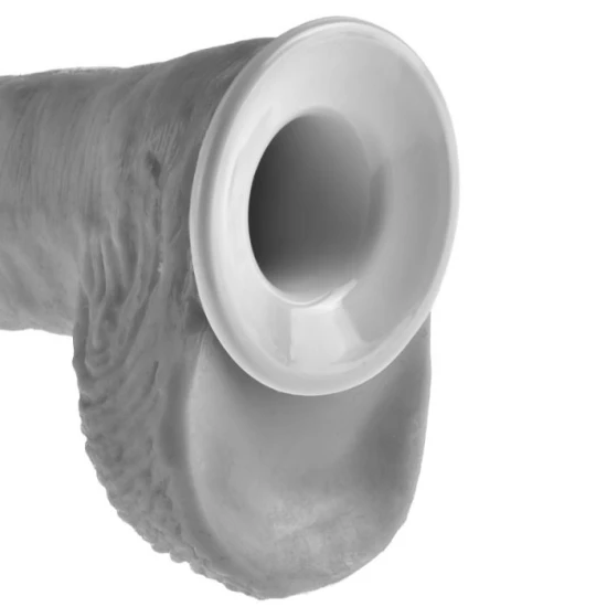 Sistem strap-on cu suspensori și dildo gol din cauciuc, Flesh, 28 cm