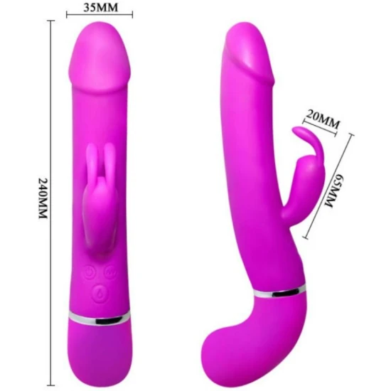 Vibrator Henry din silicon, roz, 12 moduri