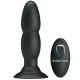 Plug vibrator cu rotație și telecomandă, silicon, negru