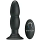 Plug vibrator cu rotație și telecomandă, silicon, negru