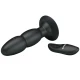 Plug vibrator cu rotație și telecomandă, silicon, negru