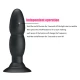 Plug vibrator cu rotație și telecomandă, silicon, negru
