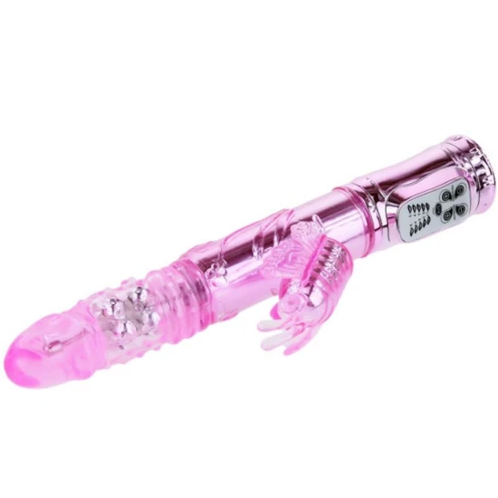 Vibrator cu rotație și pulsații, silicon, roz