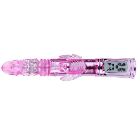 Vibrator cu rotație și pulsații, silicon, roz