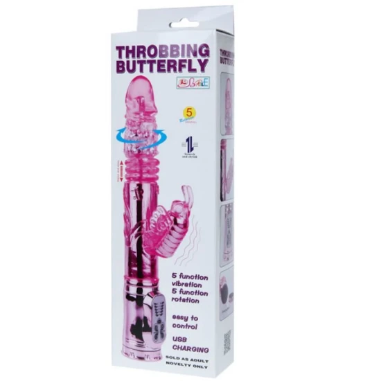Vibrator cu rotație și pulsații, silicon, roz