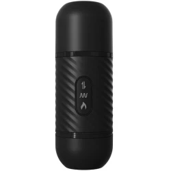 Vibrator anal cu încălzire și mișcare, silicon, negru