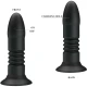 Plug anal cu vibrații și mișcare sus-jos, silicon, negru