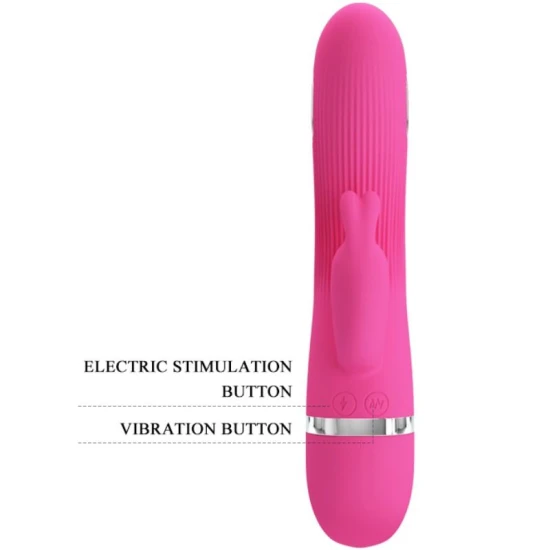 Vibrator Rabbit cu Stimulare Electrică, Silicon, 7 Funcții