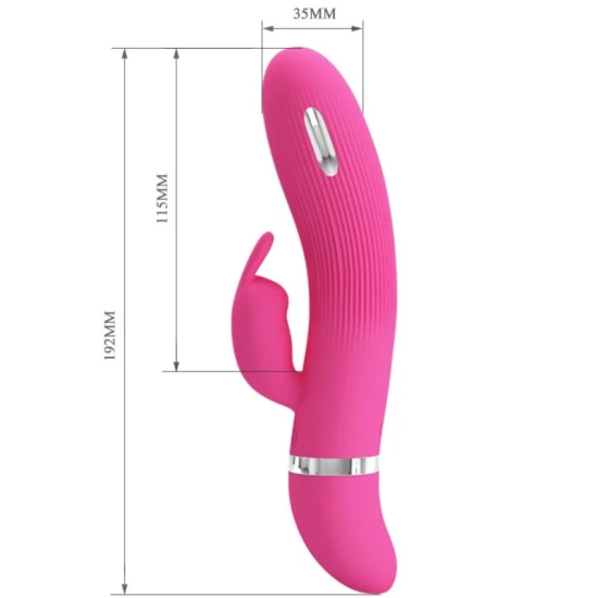 Vibrator Rabbit cu Stimulare Electrică, Silicon, 7 Funcții