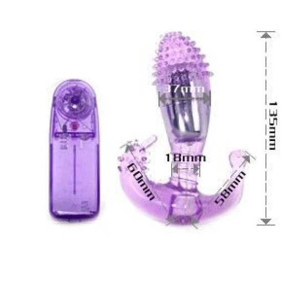 Stimulator vaginal și anal cu vibrații din silicon, lila
