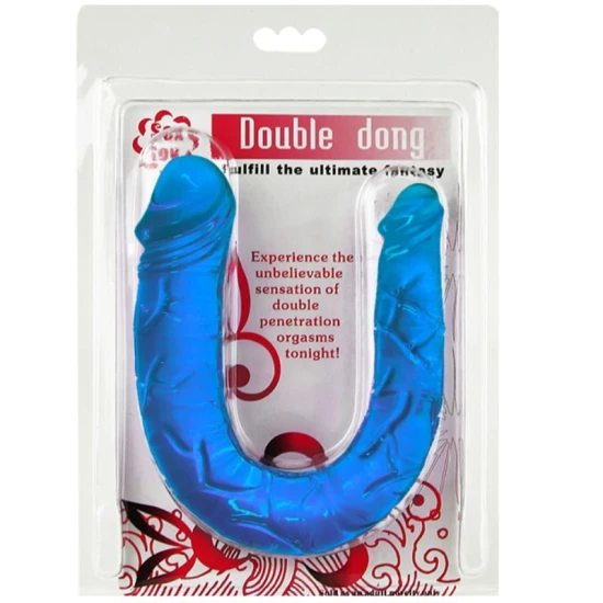 Dublu dildo tip bailey - Double Dong Double Dildo, Albastru