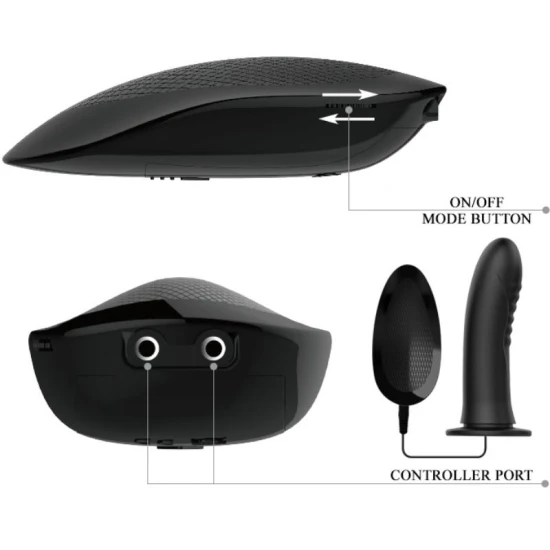 Ham Strap-on cu Vibrator și Dildo Gol din Silicon, Negru, Universal