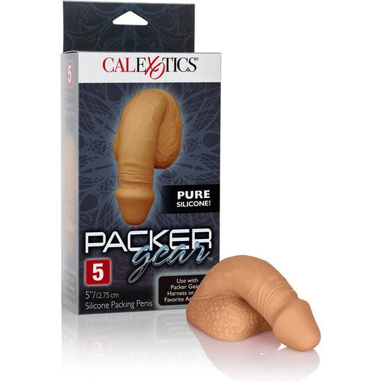 Penis de packing din silicon, caramel, 12,75 cm