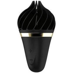 Stimulator clitoridian rotativ din silicon, negru