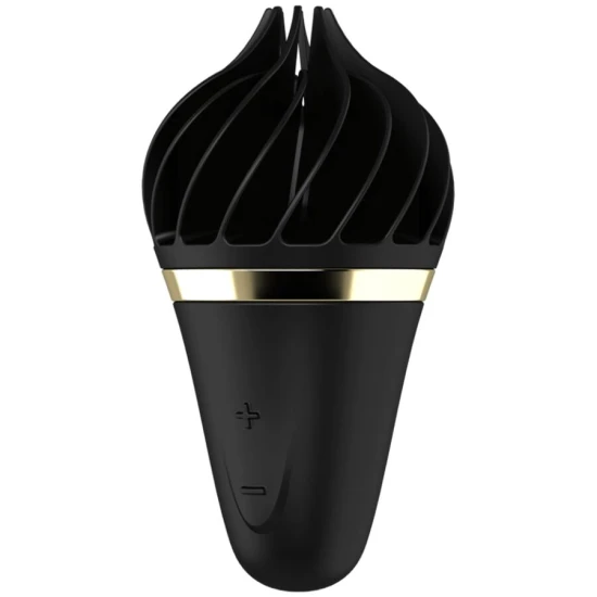Stimulator clitoridian rotativ din silicon, negru