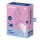Stimulator și vibrator cu aer Love Triangle din silicon, alb