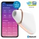 Stimulator și vibrator cu aer Love Triangle din silicon, alb