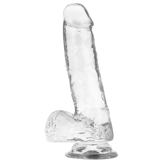 Dildo realist transparent din Jelly, 18.5 cm, 3.8 cm