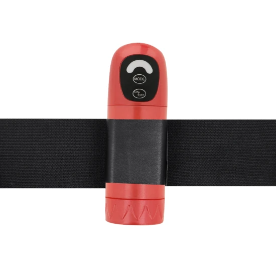 Harness erotic cu vibrații și rotație, negru, 18 cm