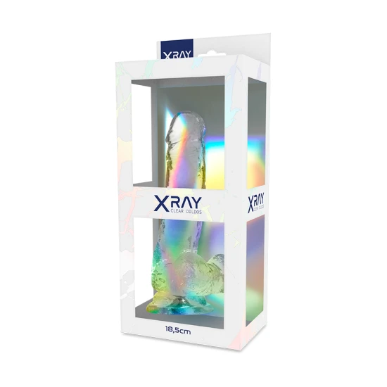Dildo realist transparent din Jelly, 18.5 cm, 3.8 cm