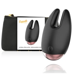 Stimulator clitoridian din silicon, negru/auriu