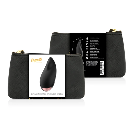 Stimulator clitoridian din silicon, negru/auriu
