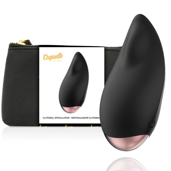 Stimulator clitoridian din silicon, negru/auriu