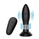 Plug anal din silicon negru cu bile rotative și telecomandă