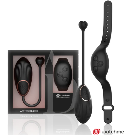 Vibrator EGG din silicon medical, negru, cu ceas WATCHME
