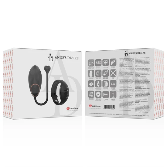 Vibrator EGG din silicon medical, negru, cu ceas WATCHME