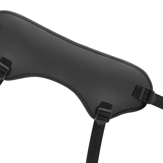 CYBERSILICOCK - Ham de tip strap-on cu 3 inele, pentru dildouri, negru