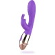 Vibrator rabbit din silicon, auriu-lila, reîncărcabil