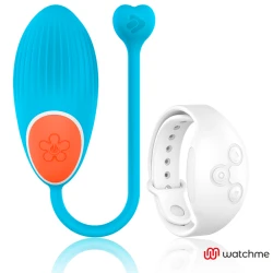 Vibrator ou din silicon medical, albastru, cu ceas remote