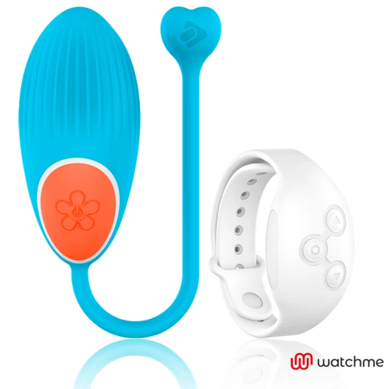 Vibrator ou din silicon medical, albastru, cu ceas remote