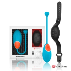 Ou vibrator din silicon medical, albastru/jet, cu telecomandă ceas
