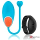 Ou vibrator din silicon medical, albastru/jet, cu telecomandă ceas