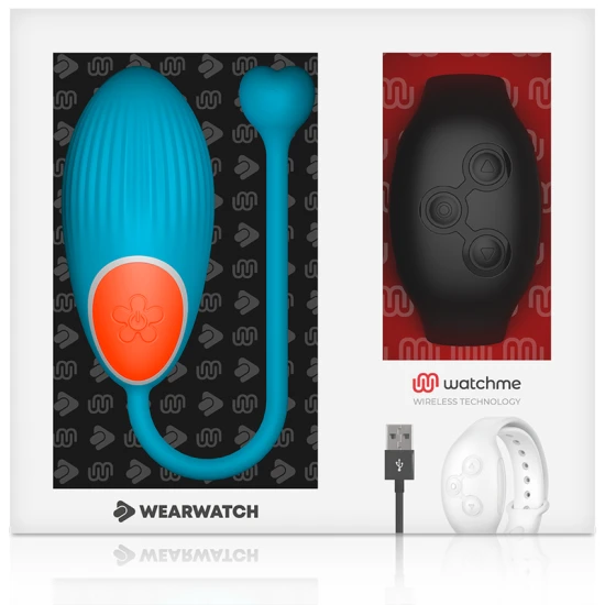 Ou vibrator din silicon medical, albastru/jet, cu telecomandă ceas