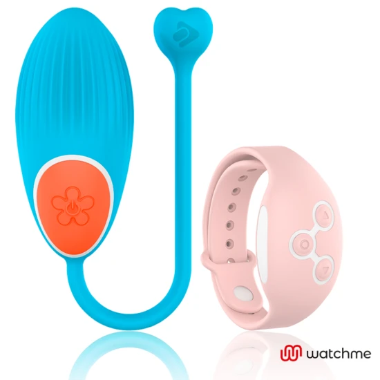 Ou vibrator din silicon medical, albastru/roz, cu telecomandă ceas