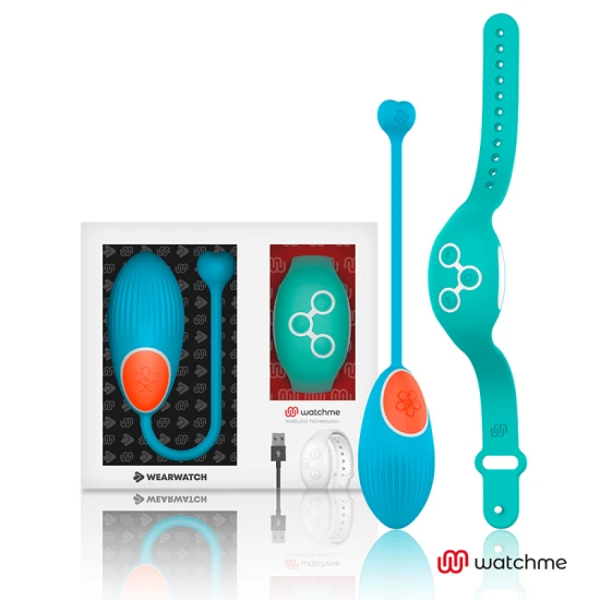 Vibrator ou din silicon medical albastru, cu telecomandă ceas