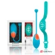 Vibrator ou din silicon medical albastru, cu telecomandă ceas