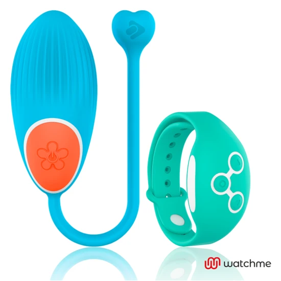 Vibrator ou din silicon medical albastru, cu telecomandă ceas