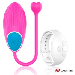 Vibrator ou din silicon medical fuchsia, cu telecomandă WATCHME